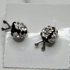 Silver(925) Ladybug style earrings